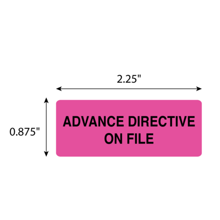 Nevs Advance Directive On File 7/8" x 2-1/4" Flr Pink w/Black N-0081FP